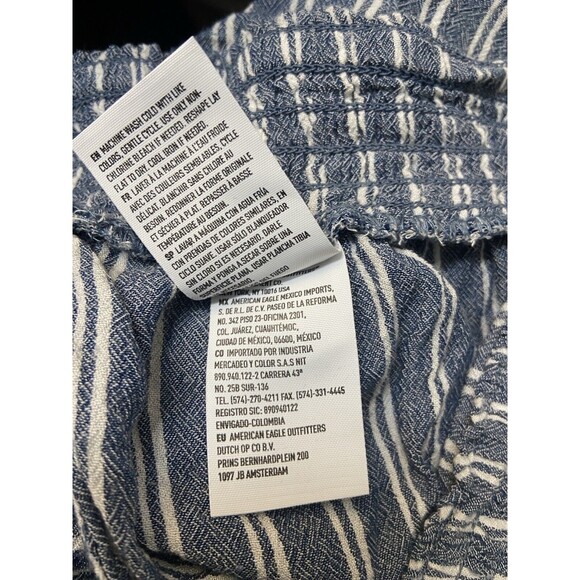 American Eagle Striped Wrap Shorts Medium Striped 2 inch Inseam Beach Summer - Picture 4 of 9